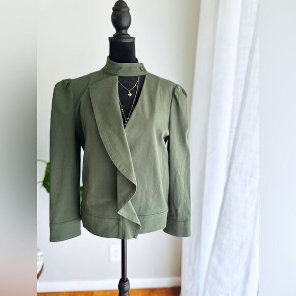 Derek Lam 10 Crosby Ruffle Twill Jacket Coat Blazer size 4 - Picture 5 of 16